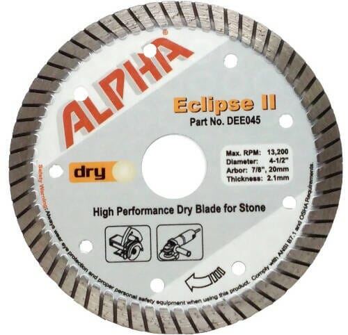 Alpha Eclipse II Diamond Blades Alpha Professional Tools 4.5" 