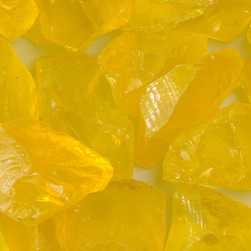 Chunky Yellow Landscape Glass - Medium American Specialty Glass 1 Pound 