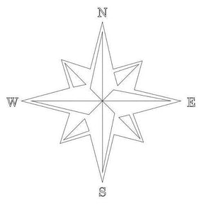 SS110 - Flattoo Stencil System - Compass Rose Surface Gel Tek 18" 
