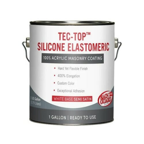Tec-Top Silicone Elastomeric Rainguard Pro 1 Gallon White Semi-Satin 