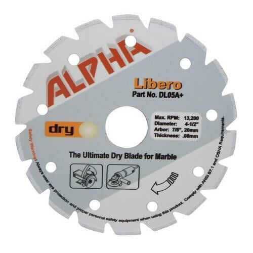 Alpha Libero Diamond Blades for Marble Alpha Professional Tools 4.5" 