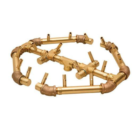 180K BTU 14.75" x 15.75" Octagonal Brass Burner for Firepits Warming Trends 