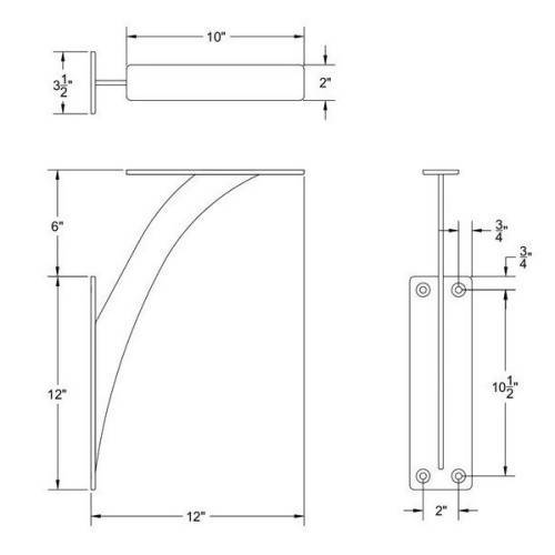 Floating Bar Bracket V6 Concrete Countertop Solutions 