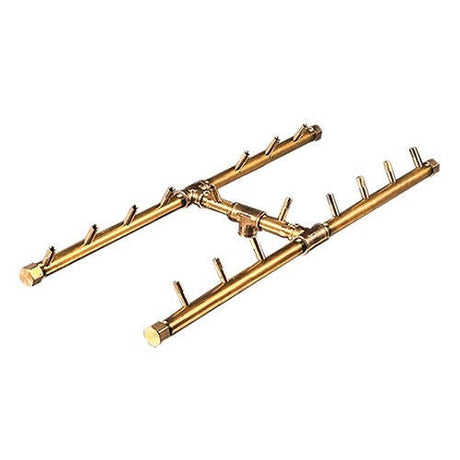 160K BTU 24" x 9" H-Style Brass Burner for Firepits Warming Trends 