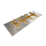 110K BTU 13.75" x 5.25" Tree-Style Brass Burner for Firepits Warming Trends Natural Gas No 20" x 11" Rectangle Plate