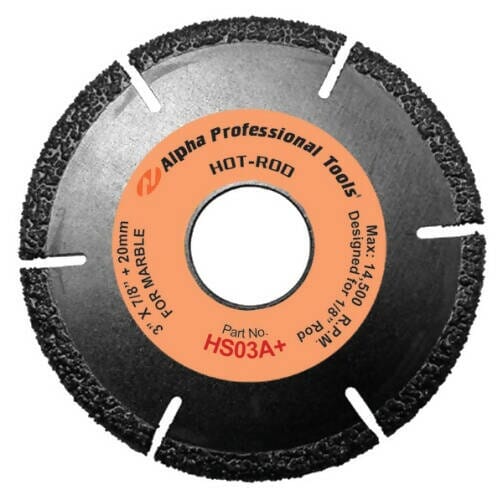 Alpha Hot-Rod Blade For Wet/Dry Channel Cutting Alpha Professional Tools 3" - 1/8" Rod for Marble 