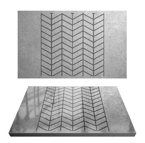 Cheveron Brick Pattern - Adhesive-Baked Stencil supplies FloorMaps Inc. 