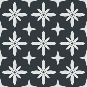 Floral Star Tile Pattern - Adhesive-Backed Stencil supplies FloorMaps Inc. Negative 