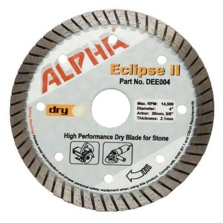 Alpha Eclipse II Diamond Blades Alpha Professional Tools 4" 