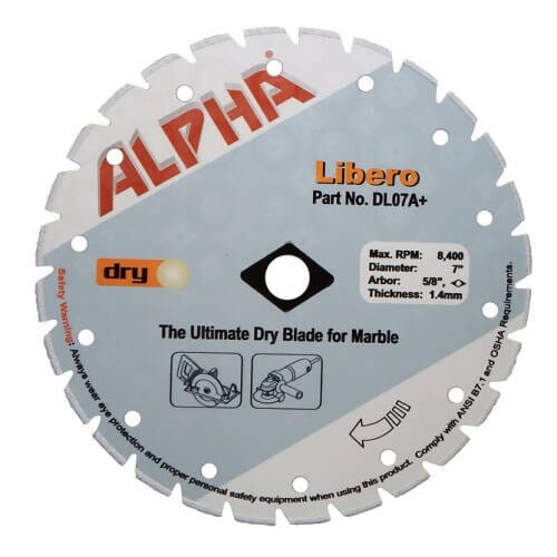 Alpha Libero Diamond Blades for Marble Alpha Professional Tools 7" 