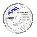 Silencer III Blade for Granite - Premium Bridge Saw Blade Alpha Professional Tools 16" - Hard Granite 