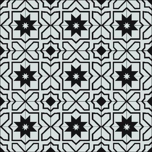 Spanish Star Tile Pattern - Adhesive Backed Stencil supplies FloorMaps Inc. Negative 