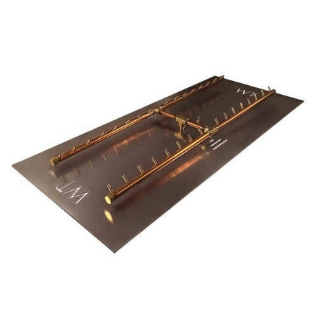 340K BTU 48" x 14" H-Style Brass Burner for Firepits Warming Trends Natural Gas No 62” x 25” Plate