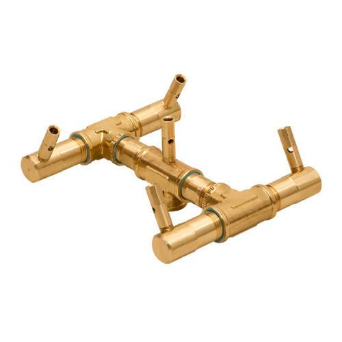 60K BTU 7.5" x 7.5" Original Brass Burner for Firepits Warming Trends 