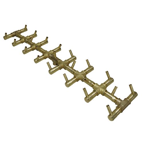 230K BTU 30" x 7.25" Tree-Style Brass Burner for Firepits Warming Trends 