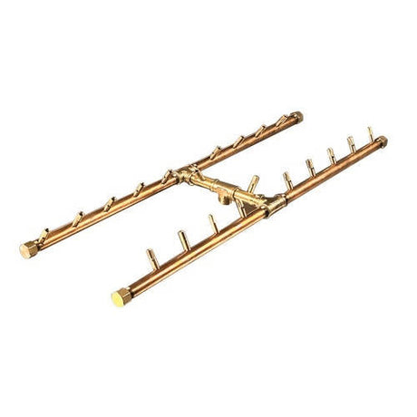 200K BTU 30" x 9" H-Style Brass Burner for Firepits Warming Trends 