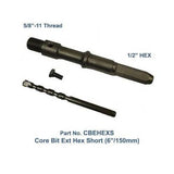 Core Bit Extenders Alpha Professional Tools 6" (150mm) - 1/2" Hex Shank Short 