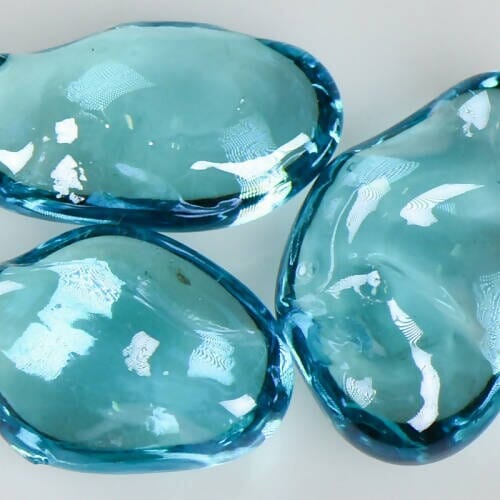Blue Raspberry Iridescent Jelly Bean Glass - Size Medium American Specialty Glass 10 Pound ($6.08/ lb) 