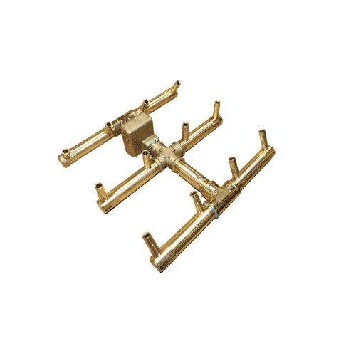 120K BTU 10" x 11.25" Square Tree-Style Brass Burner for Firepits Warming Trends 