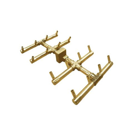 160K BTU 15.75" x 11.25" Double Tree-Style Brass Burner for Firepits Warming Trends 