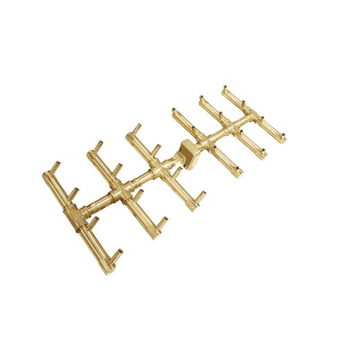 240K BTU 23.25" x 11.25" Double Tree-Style Brass Burner for Firepits Warming Trends 