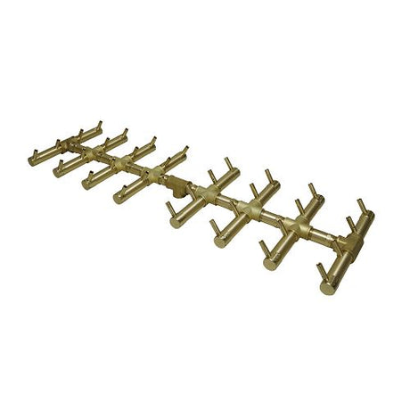 320K BTU 32.25" x 11.5" Double Tree-Style Brass Burner for Firepits Warming Trends 