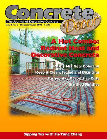 Vol. 3 Issue 1 - February/March 2003 Back Issues Concrete Decor Marketplace 