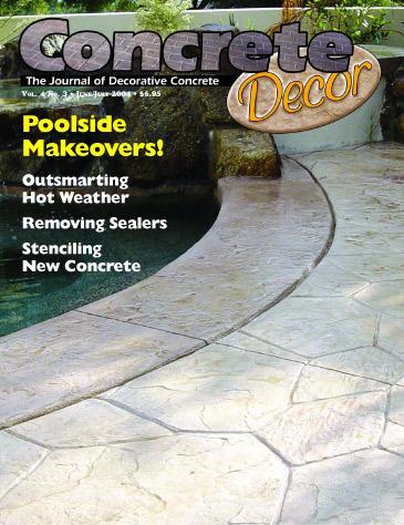 Vol. 4 Issue 3 - June/July 2004 Back Issues Concrete Decor Marketplace 