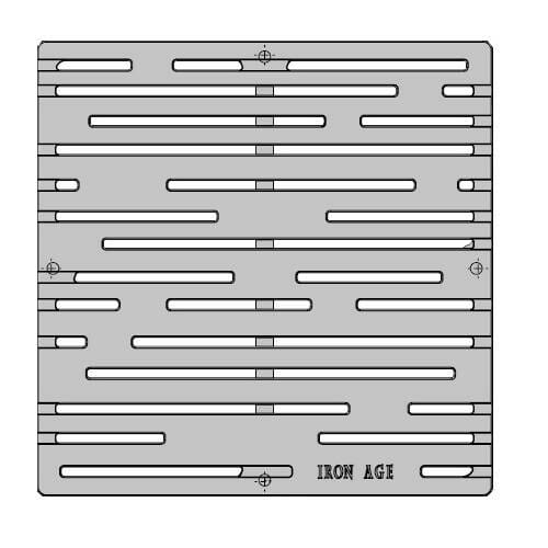 12" x 12" Rain Catch Basin Grate (Heel Proof) Iron Age Designs 