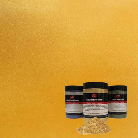 Z Counterform Metallic Epoxy Powder Concrete Countertop Solutions Sparkling Light Gold 