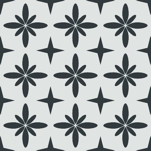 Floral Star Tile Pattern - Adhesive-Backed Stencil supplies FloorMaps Inc. Positive 