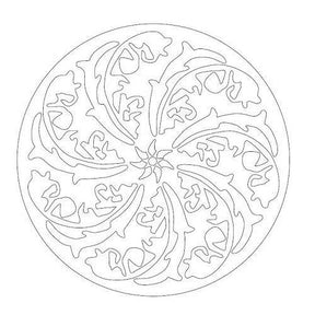 C107 - Flattoo Stencil System - Center Medallion Surface Gel Tek 18" 