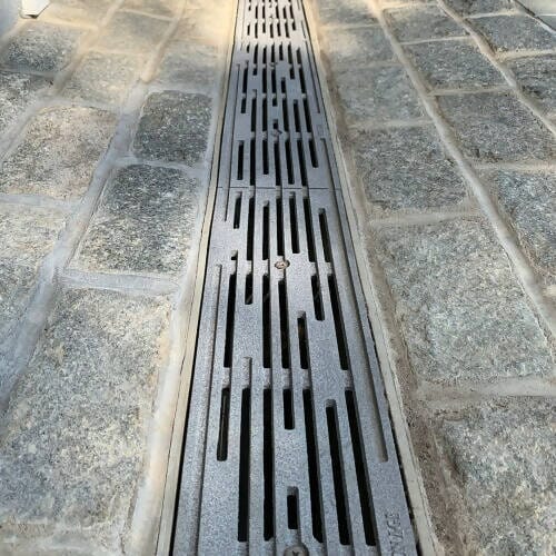 6" x 24" Rain Trench Grate (Heel Proof) Iron Age Designs 