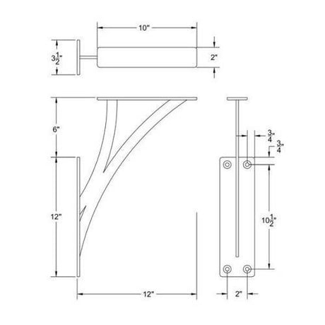 Floating Bar Bracket V2 Concrete Countertop Solutions 