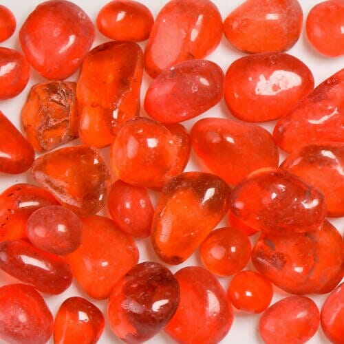 Tangerine Jelly Bean Glass - Size 3 American Specialty Glass 1 Pound 