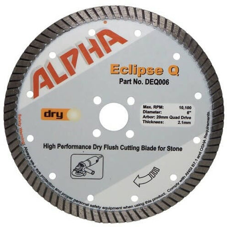 Alpha Eclipse Q Diamond Blades Alpha Professional Tools 6" (20mm arbor) 