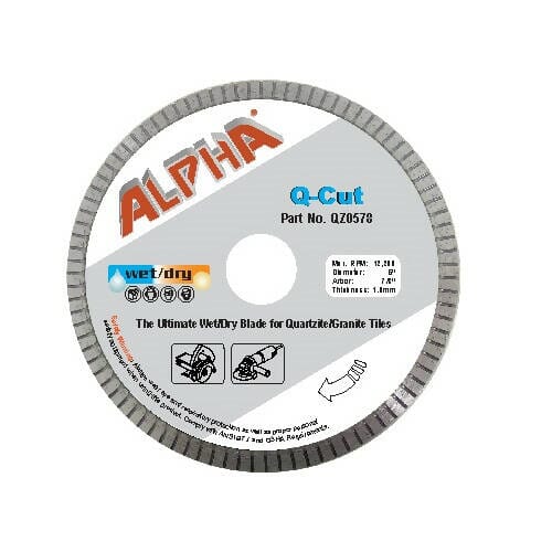 Q-Cut Ultimate Wet Blade for Hard Tiles Alpha Professional Tools 5" 