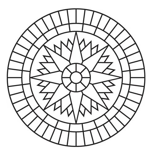 Star Compass Circle - Concrete Stencil