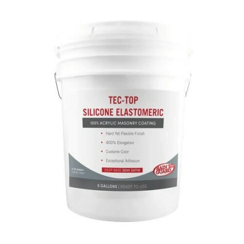Tec-Top Silicone Elastomeric Rainguard Pro 5 Gallon Deep Base Semi-Satin 