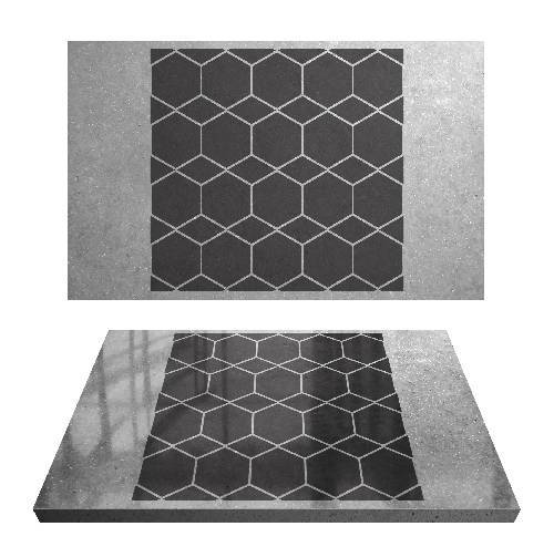 Hexagonal Honeycomb Pattern - Adhesive Backed Stencil supplies FloorMaps Inc. 