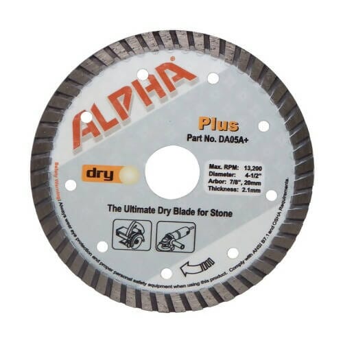 Alpha Plus Diamond Blades Alpha Professional Tools 4-1/2" 